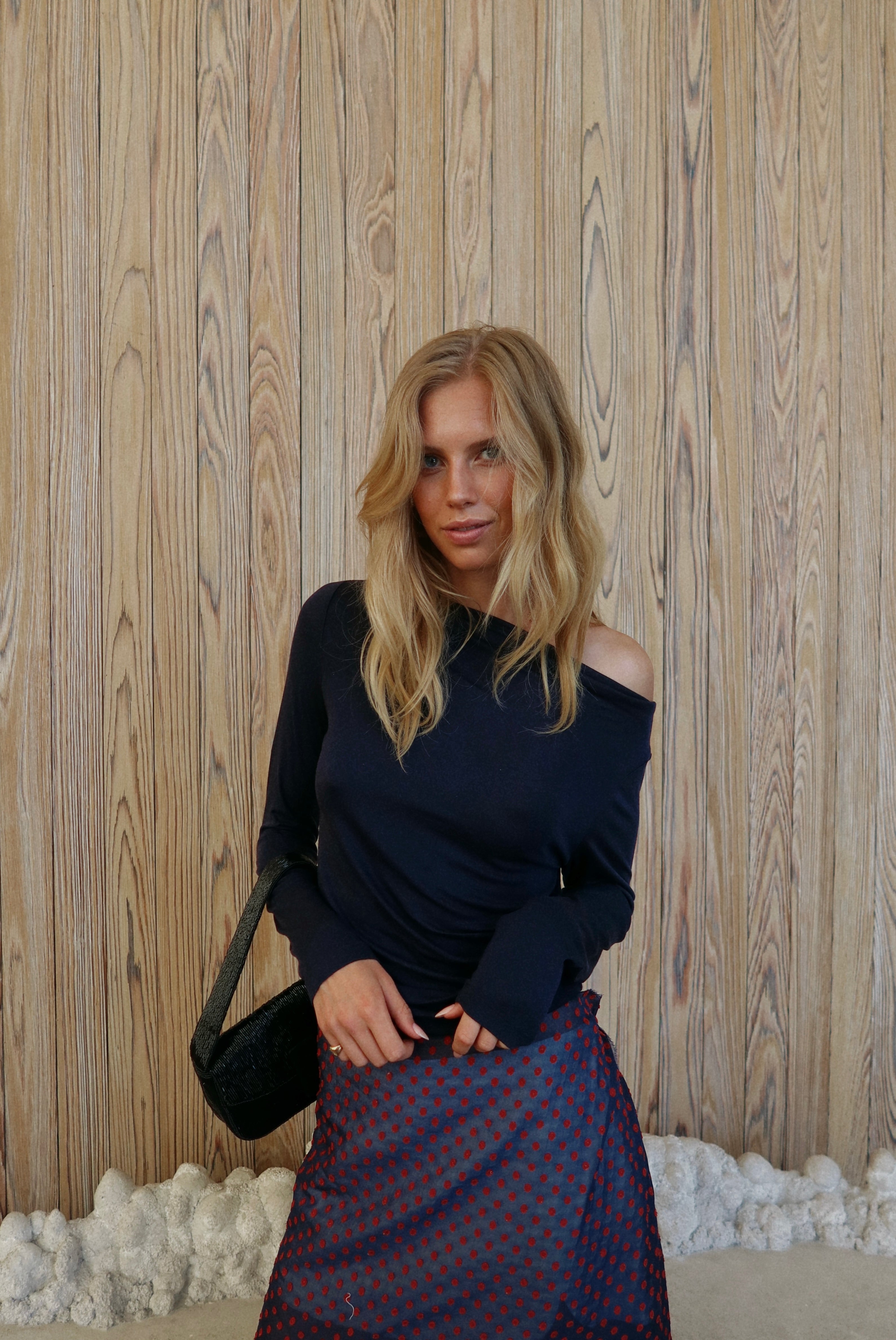 Narae Long Sleeve Top in Navy