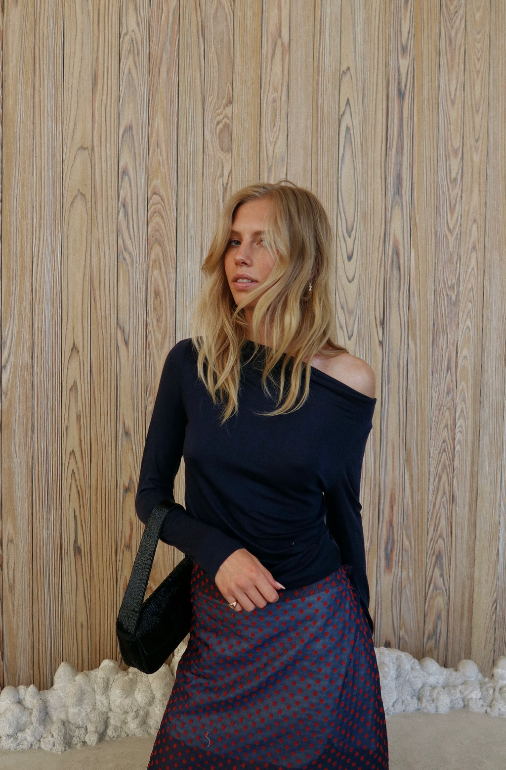 Narae Long Sleeve Top in Navy