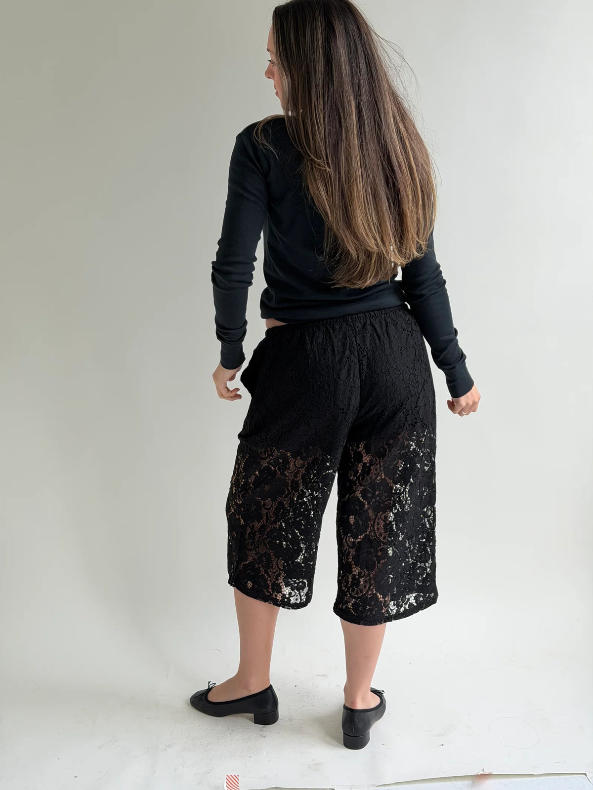 Lace Capri Black