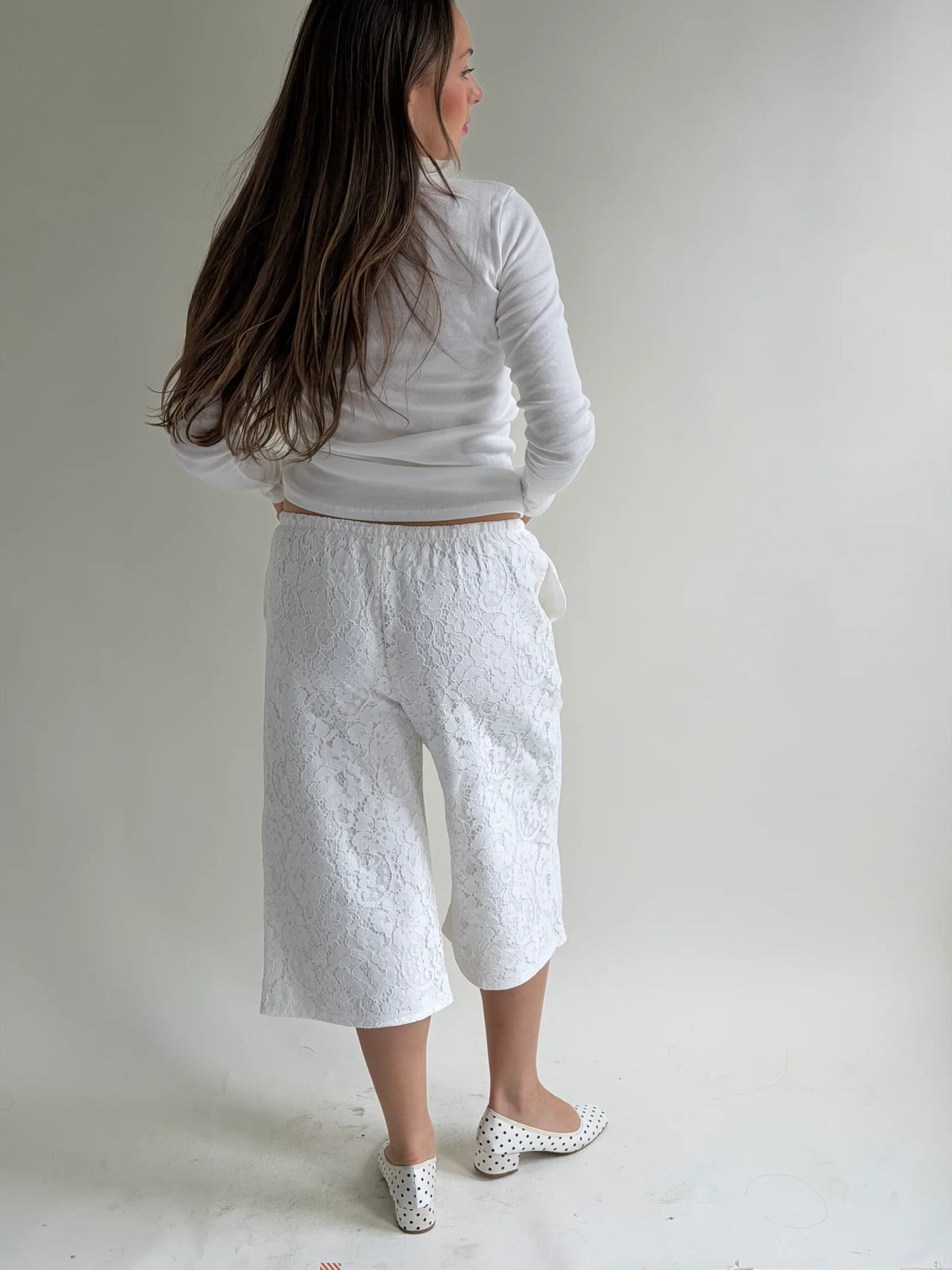 Lace Capri White