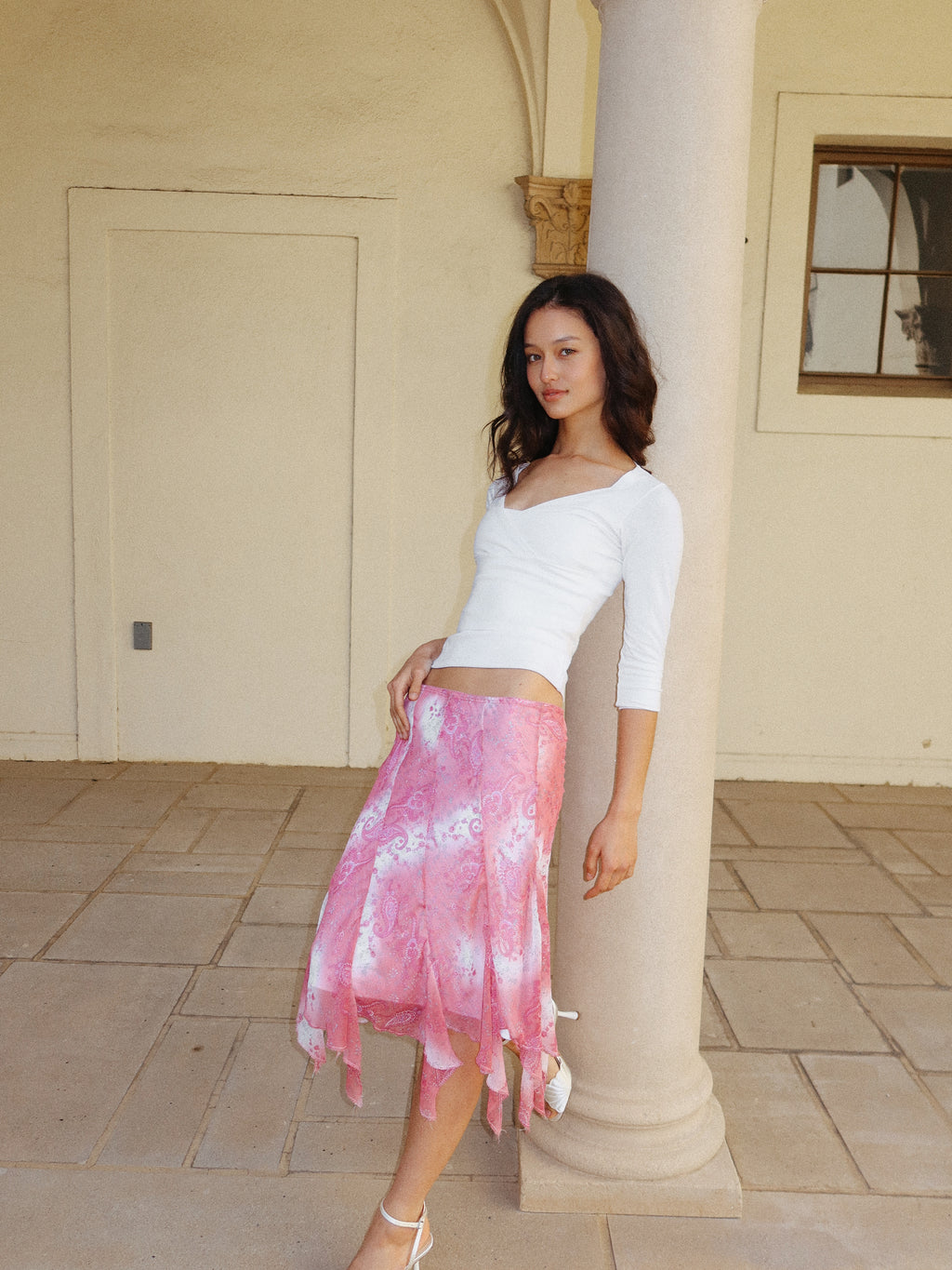 Carrie Skirt in Pink Paisley