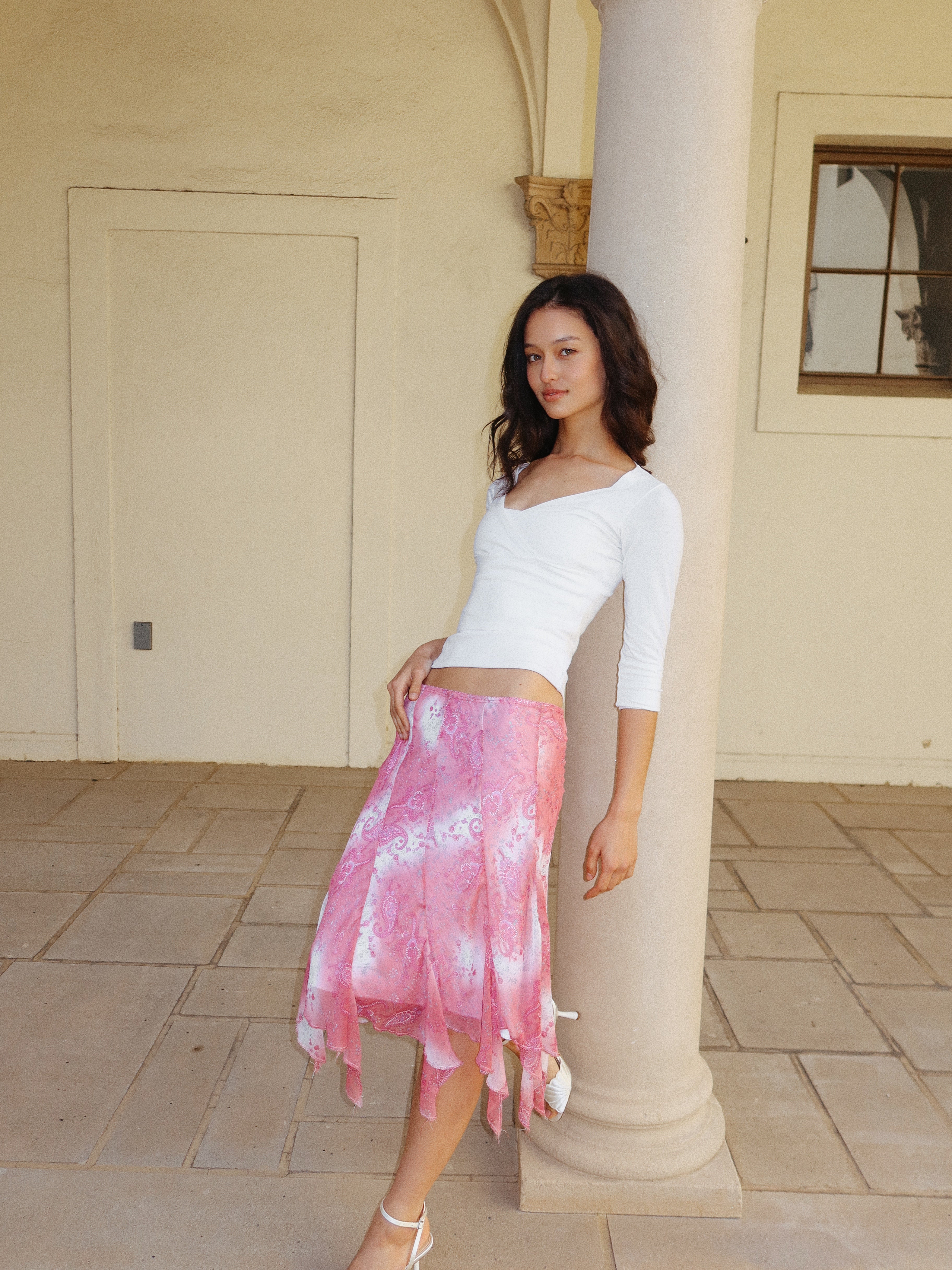 Carrie Skirt in Pink Paisley