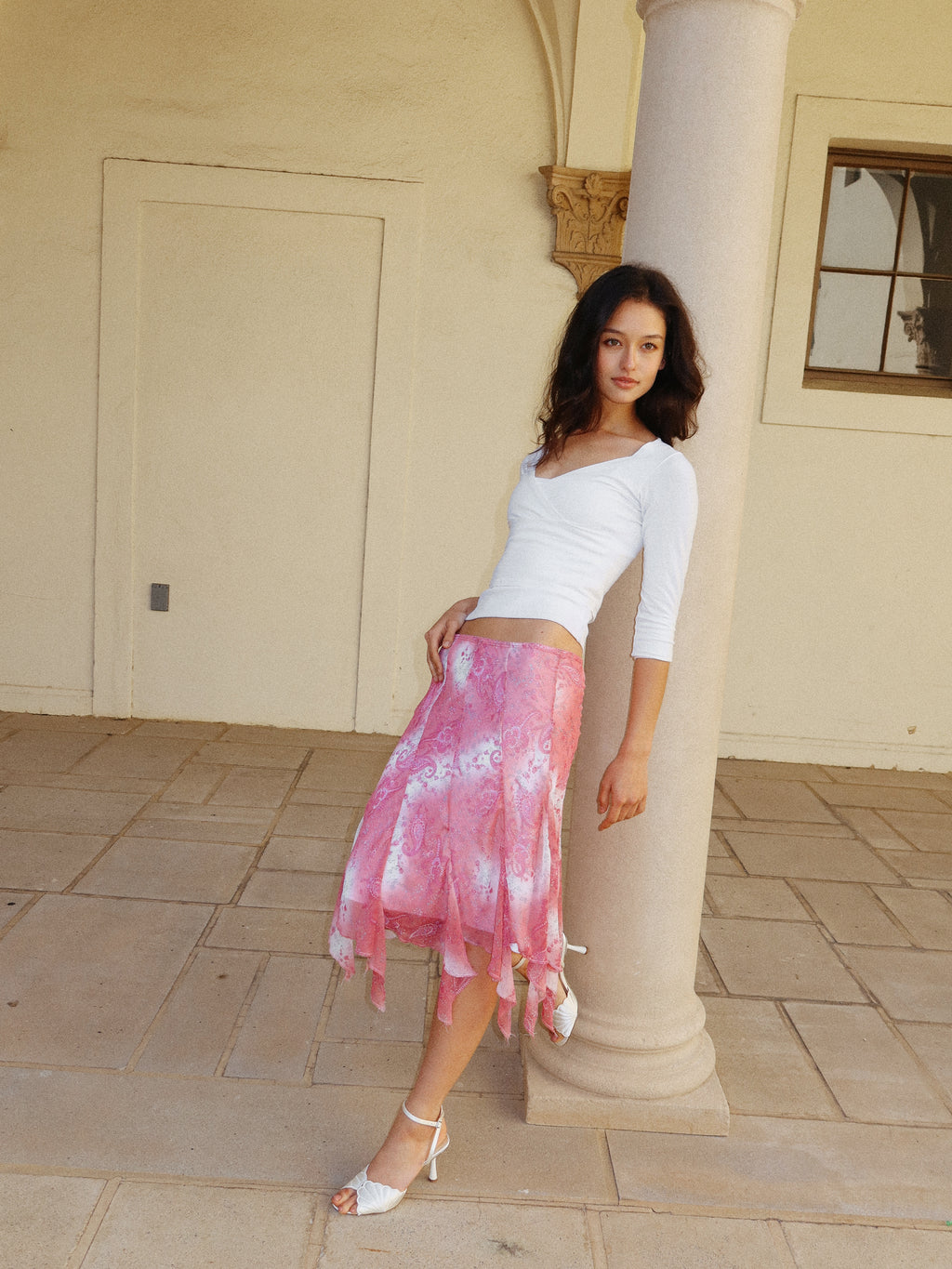 Carrie Skirt in Pink Paisley