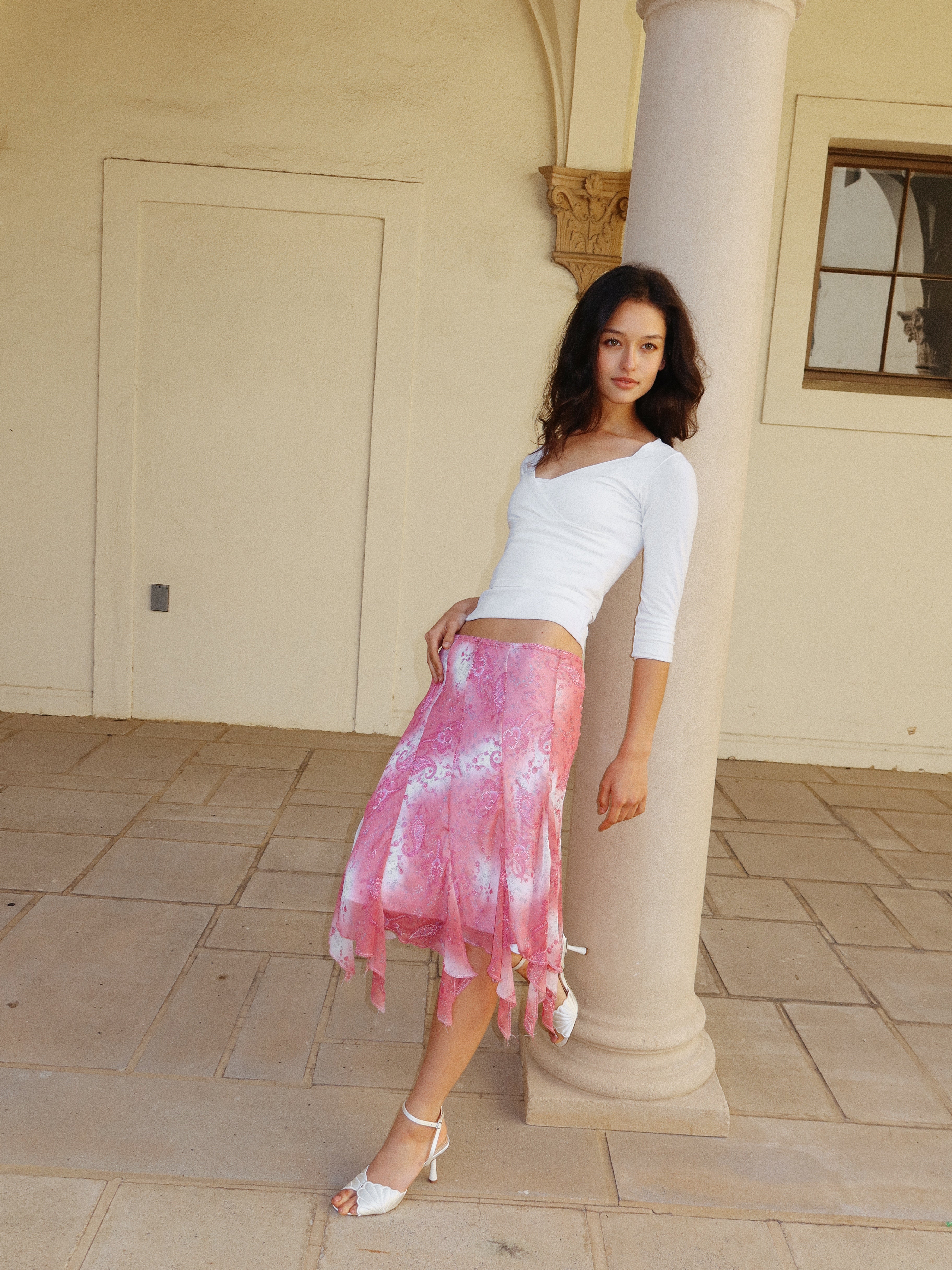 Carrie Skirt in Pink Paisley