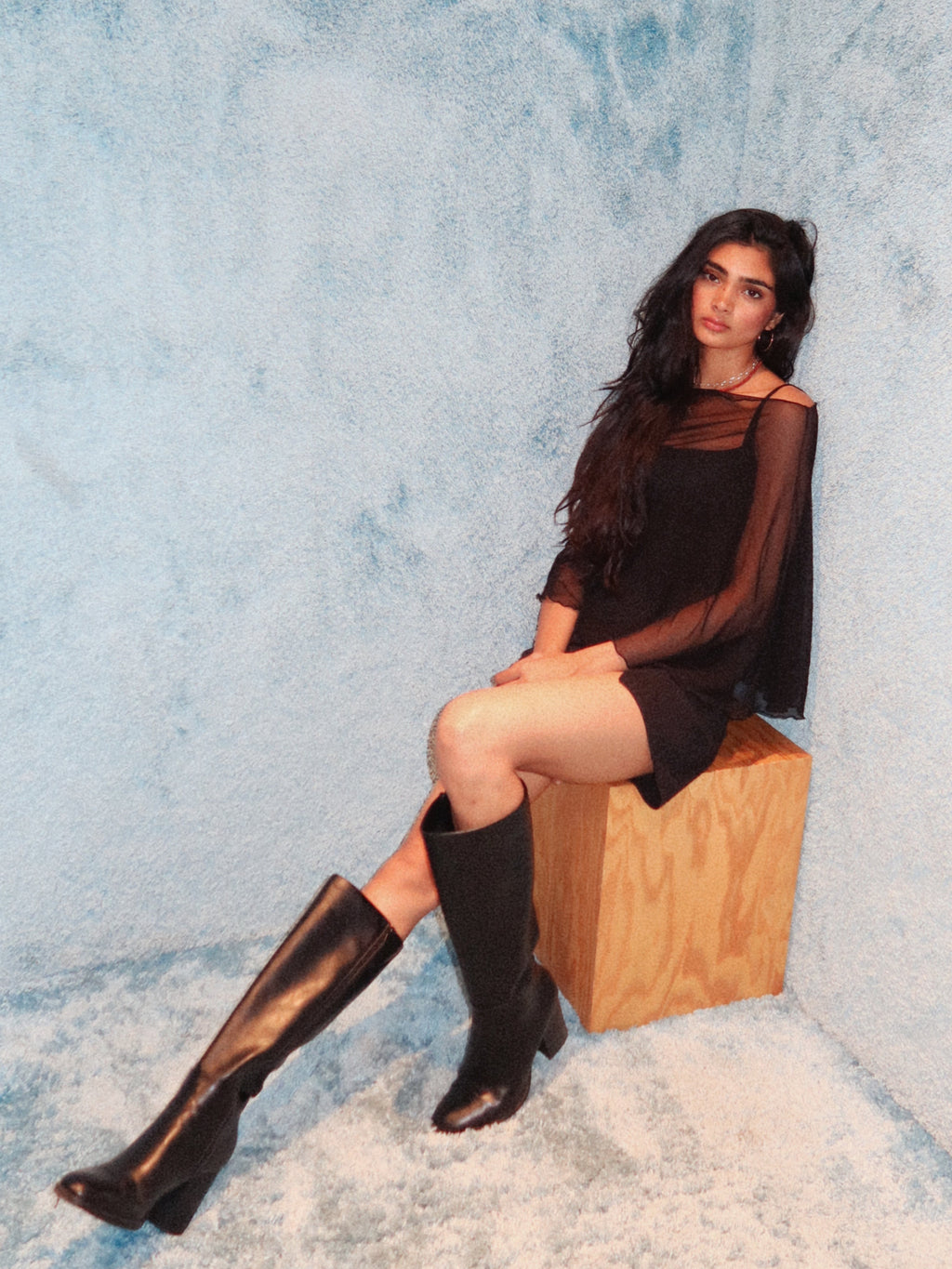 Poncho Black Mesh