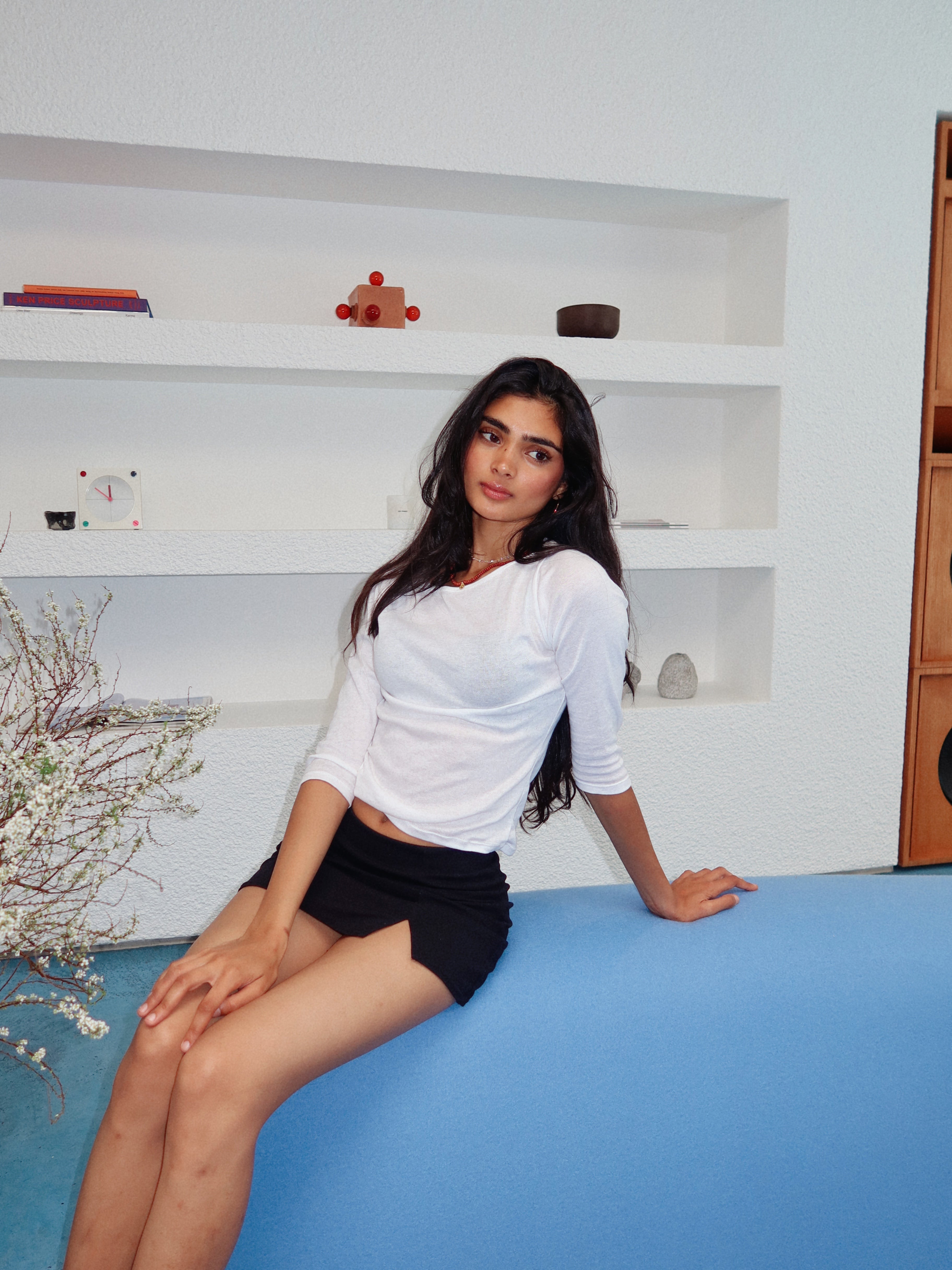Olivia Top - White Pointelle