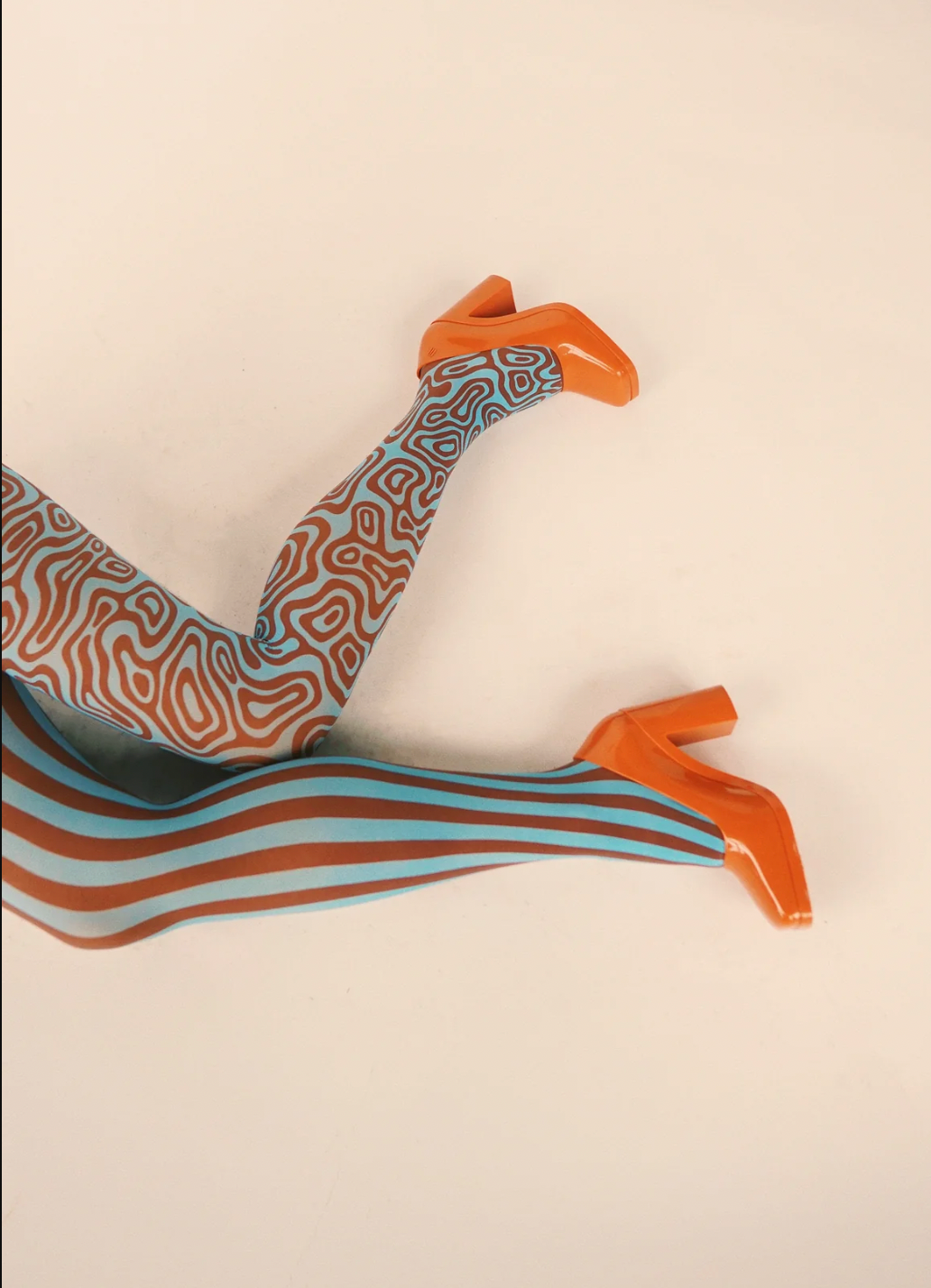 Ulta Pulta Tights - Blue & Brown