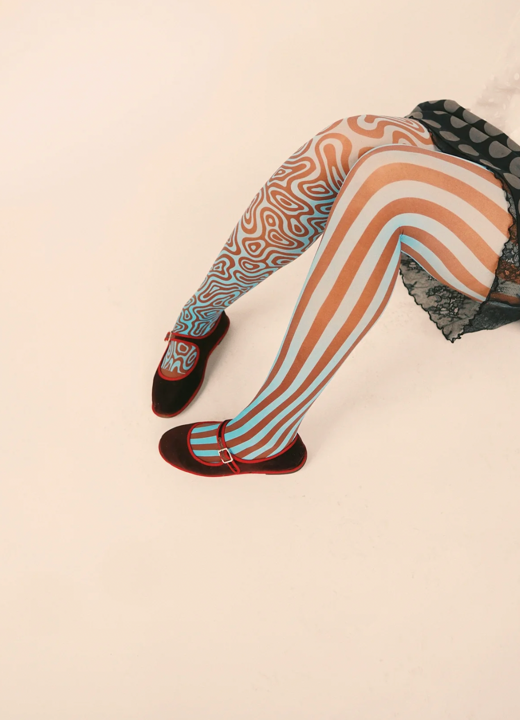 Ulta Pulta Tights - Blue & Brown