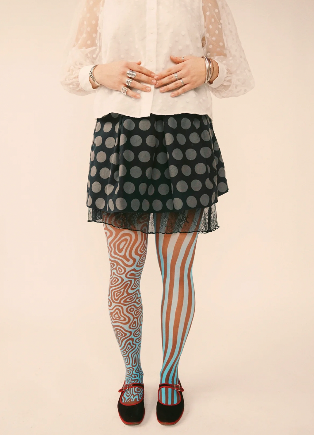 Ulta Pulta Tights - Blue & Brown