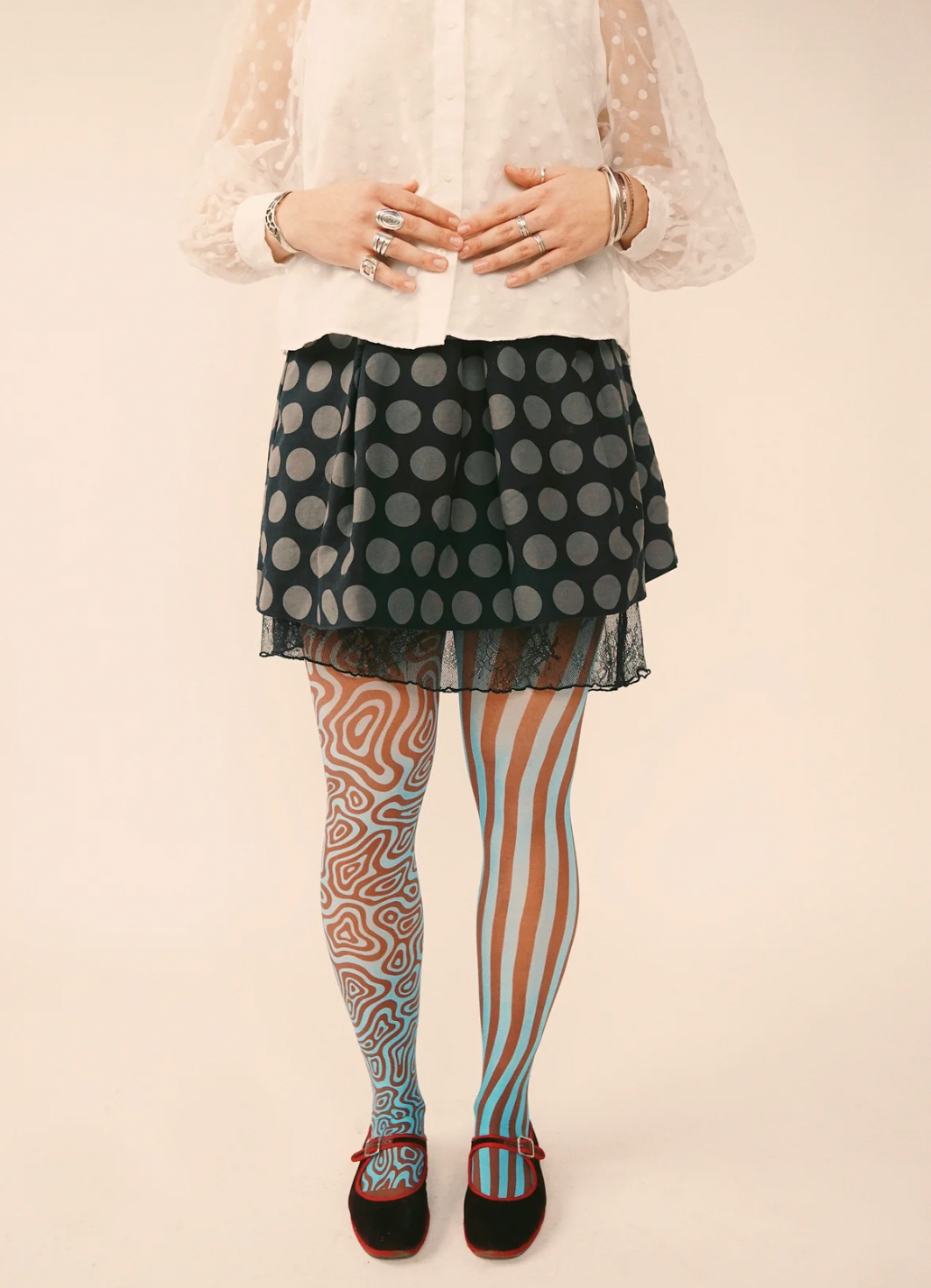 Ulta Pulta Tights - Blue & Brown