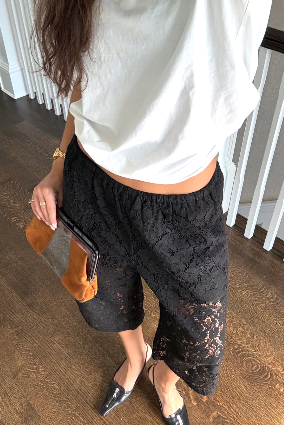 Lace Capri Black
