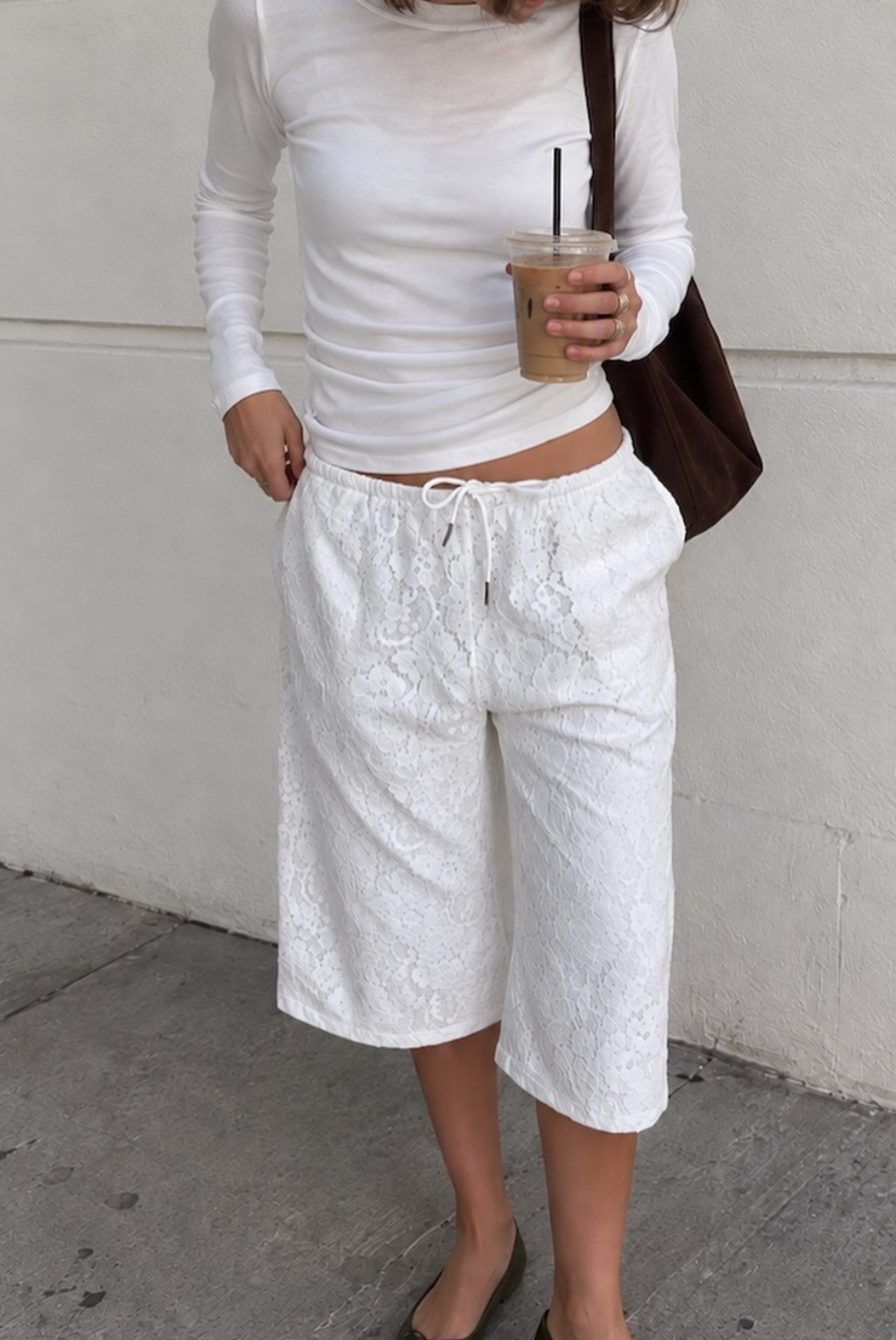 Lace Capri White