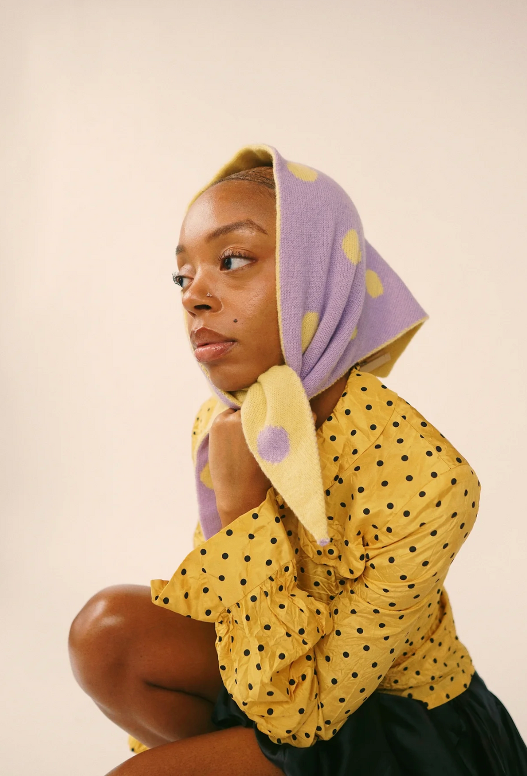 The Chakr Scarf in Purple & Butter Yellow