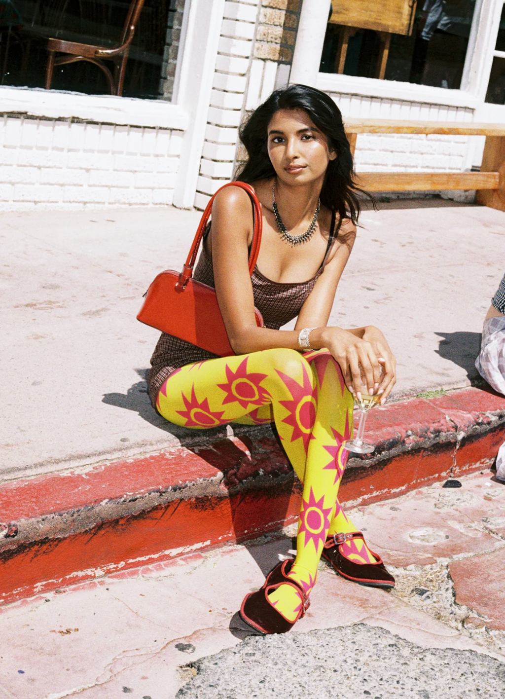 Taara Tights - Chartreuse & Magenta