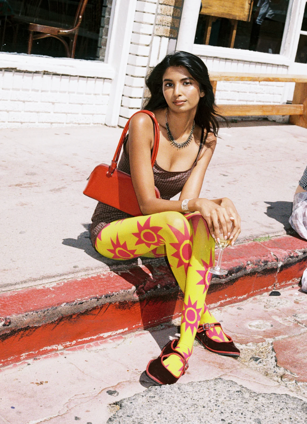Taara Tights - Chartreuse & Magenta