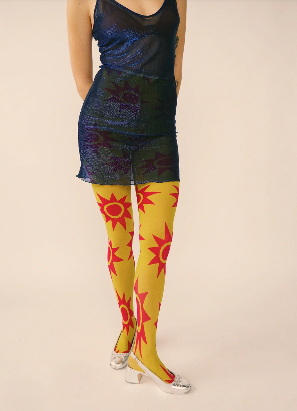 Taara Tights - Chartreuse & Magenta