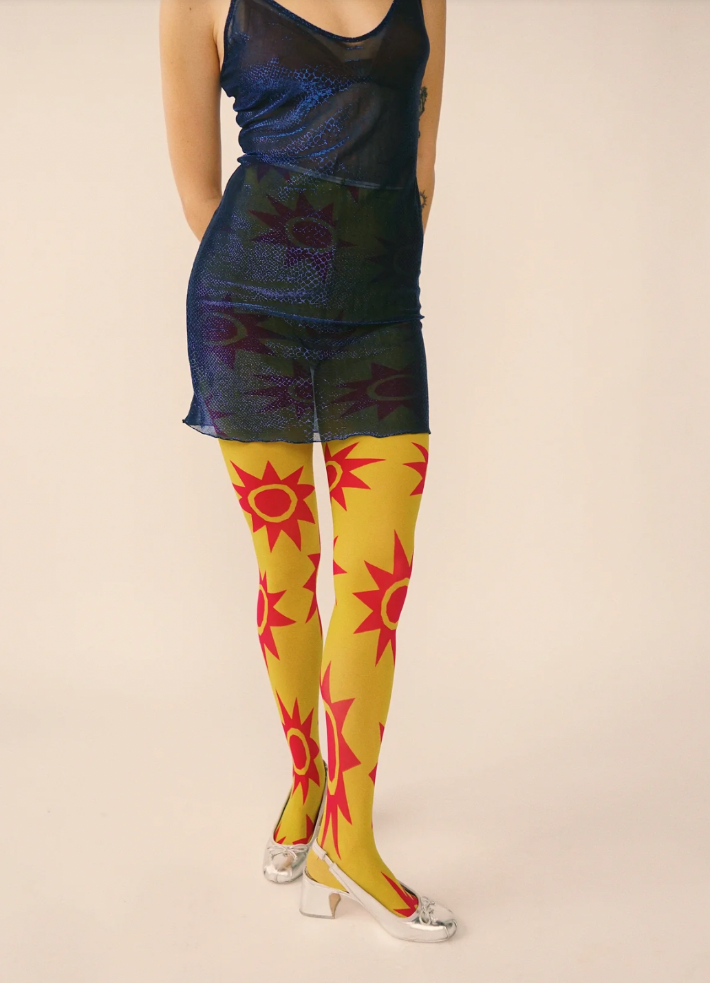 Taara Tights - Chartreuse & Magenta